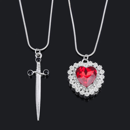 Cadenas Pareja Corazón con Espada / Daga