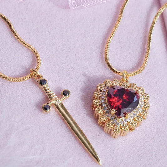 Cadenas Pareja Corazón con Espada / Daga