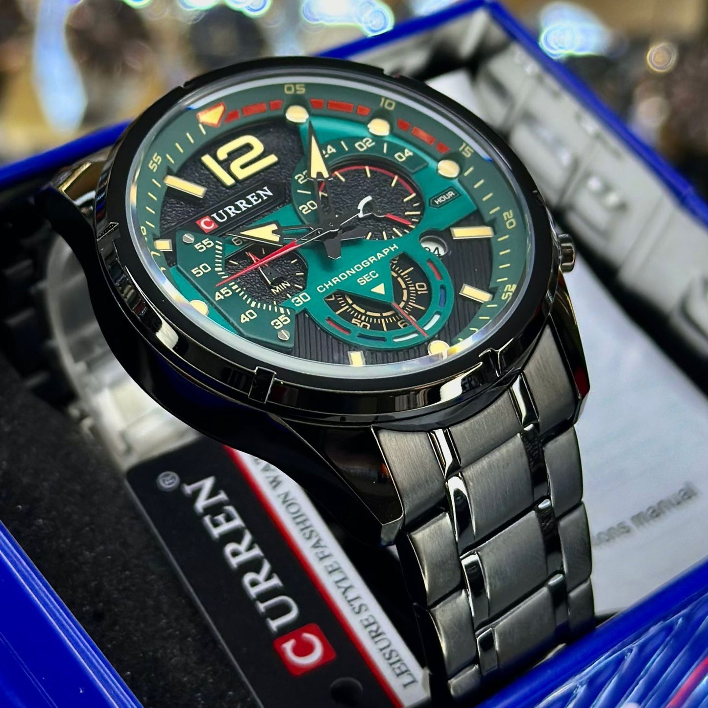 RELOJ CURREN 8395 + GAFAS WAYFARER NEGRA